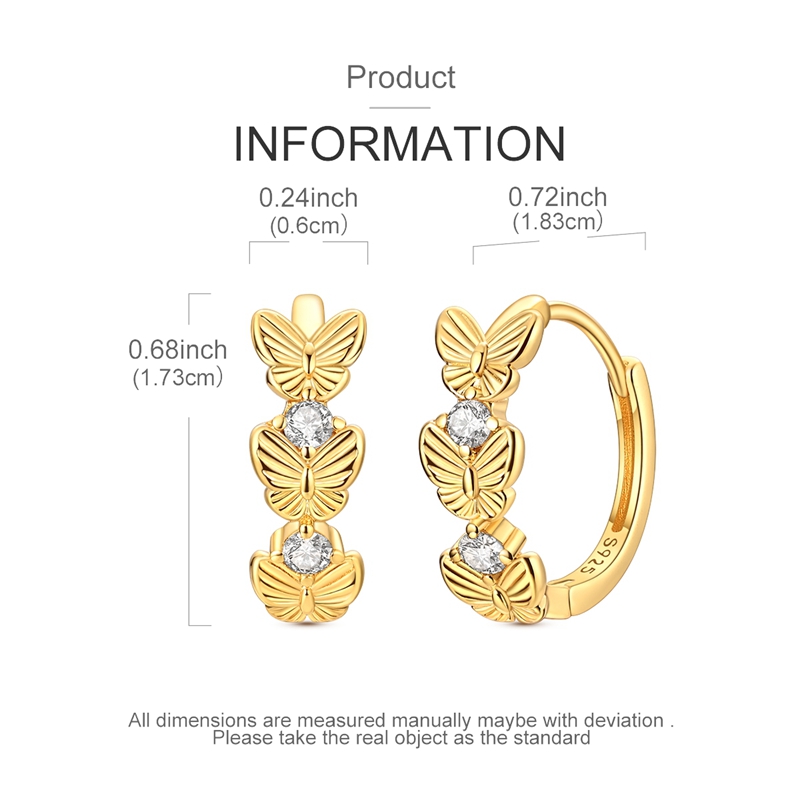 Women's Elegant S925 Silver 3D Butterfly Earrings, Perfect Gift